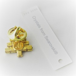 Tannenbaum Pin 2 cm mit Swarovski Steinen klar-grün