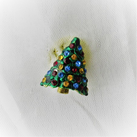 Tannenbaum 1.6cm Pin  mit Swarovski Steinen bunt