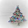 Christbaumbrosche 6cm mit Swarovski Steinen bunt