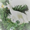 Glas-Christbaumschmuck Fuchs mit Gans weiss Hohlglas auf Clip,