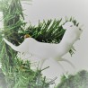 Glas-Christbaumschmuck Hase weiss  Hohlglas auf Clip,
