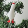 Glas-Christbaumschmuck Ente weiss Hohlglas auf Clip,