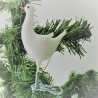Glas-Christbaumschmuck Gans weiss Hohlglas auf Clip