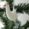 Glas-Christbaumschmuck Gans weiss Hohlglas auf Clip