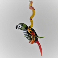 Glasvogel, Papagei 150 mm auf Ast, zum hängen