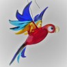 Glasvogel, Papagei 90mm zum hängen