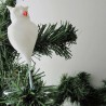 Glas-Christbaumschmuck Eule Augen eingestochen weiss Hohlglas auf Clip