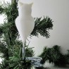 Glas-Christbaumschmuck Eule Augen eingestochen weiss Hohlglas auf Clip