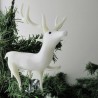 Glas-Christbaumschmuck Hirsch weiss Hohlglas stehend auf Clip
