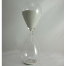Glas-Sanduhr 50 Min. 25 cm Weiss,