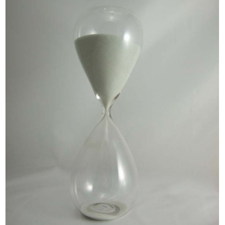 Glas-Sanduhr 50 Min. 25 cm Weiss,